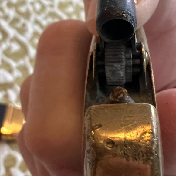 Vintage Colibri Lighter Intricate Gold & Brown Design Cigarette Case/Money Clip - Picture 9 of 13